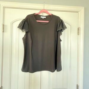 CeCe Black Polyester/Spandex Shirt 3X